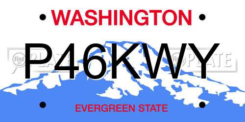 P46KWY Washington License Plate