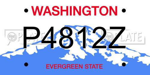 P4812Z Washington License Plate