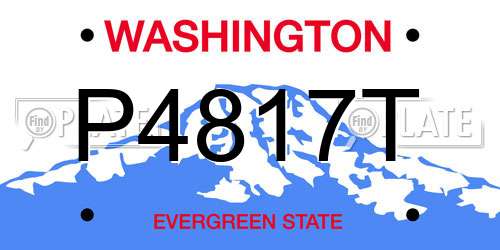 P4817T Washington License Plate
