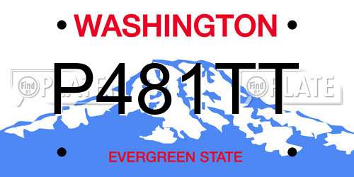 P481TT Washington License Plate