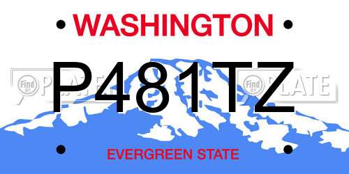 P481TZ Washington License Plate