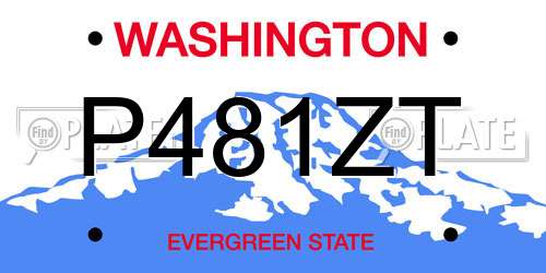 P481ZT Washington License Plate