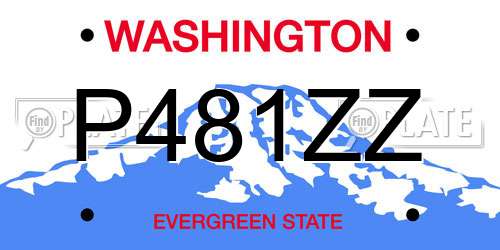 P481ZZ Washington License Plate