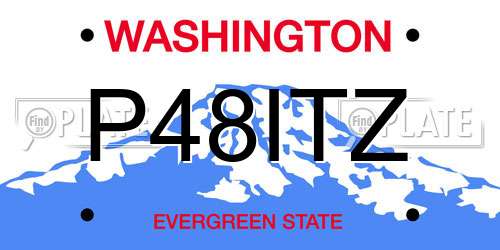 P48ITZ Washington License Plate