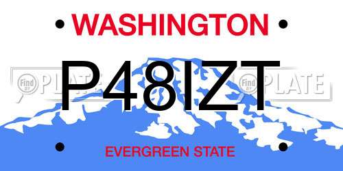 P48IZT Washington License Plate