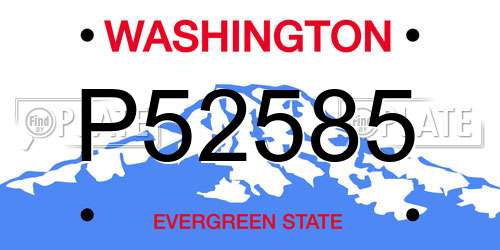 P52585 Washington License Plate