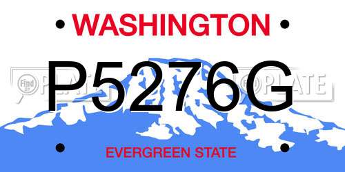 P5276G Washington License Plate