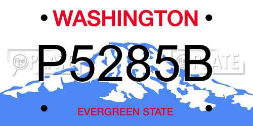 P5285B Washington License Plate
