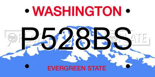 P528BS Washington License Plate