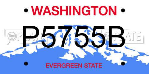 P5755B Washington License Plate