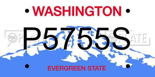 P5755S Washington License Plate