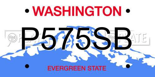 P575SB Washington License Plate