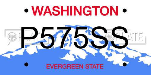 P575SS Washington License Plate