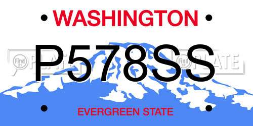 P578SS Washington License Plate