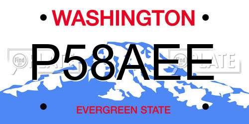 P58AEE Washington License Plate