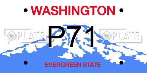 P71 Washington License Plate