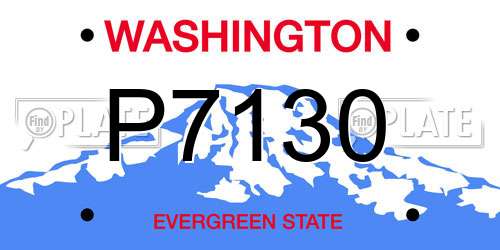 P7130 Washington License Plate