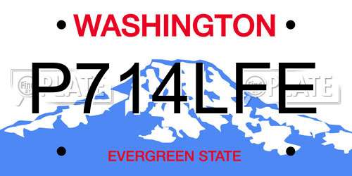 P714LFE Washington License Plate