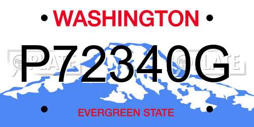 P72340G Washington License Plate