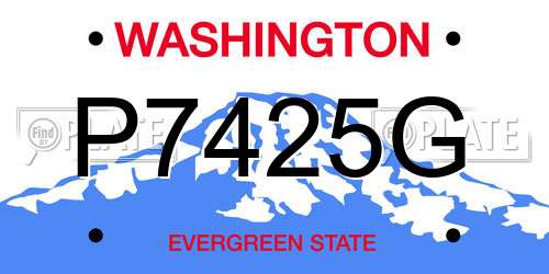 P7425G Washington License Plate