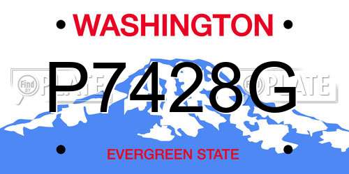 P7428G Washington License Plate
