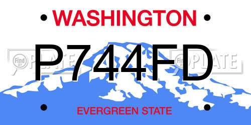P744FD Washington License Plate