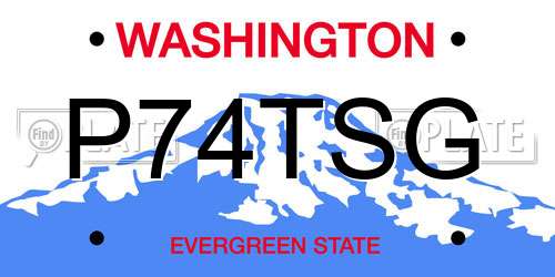 P74TSG Washington License Plate