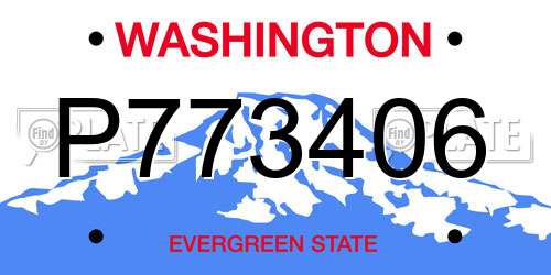 P773406 Washington License Plate