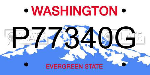 P77340G Washington License Plate