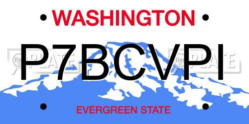 P7BCVPI Washington License Plate