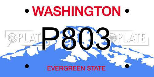 P803 Washington License Plate