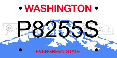 P8255S Washington License Plate