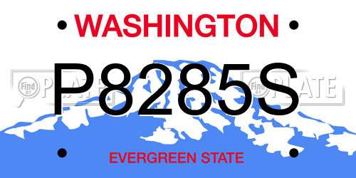 P8285S Washington License Plate