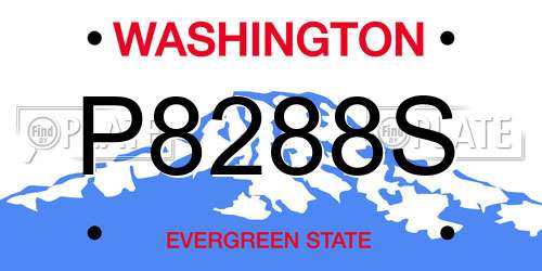 P8288S Washington License Plate