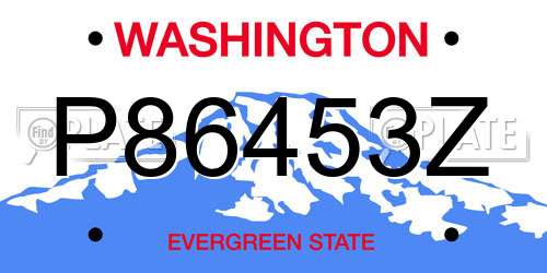 P86453Z Washington License Plate