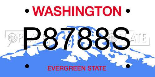 P8788S Washington License Plate