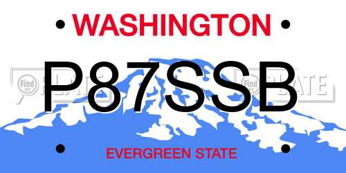 P87SSB Washington License Plate