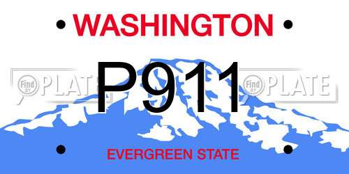 P911 Washington License Plate