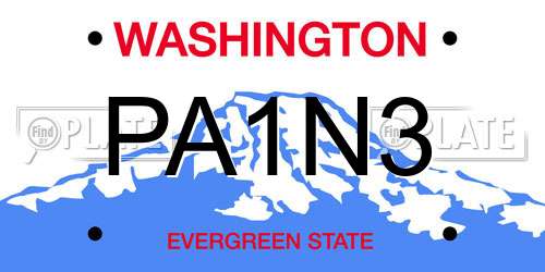 PA1N3 Washington License Plate