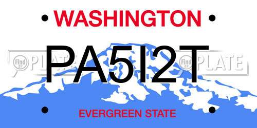 PA5I2T Washington License Plate