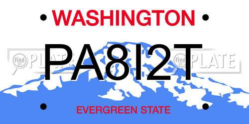 PA8I2T Washington License Plate