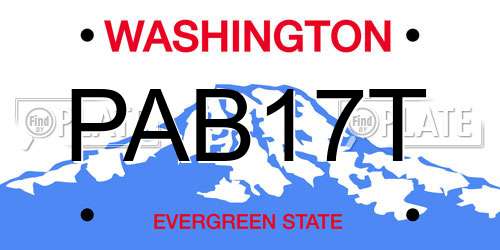 PAB17T Washington License Plate