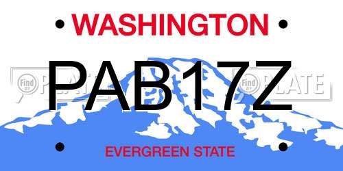 PAB17Z Washington License Plate