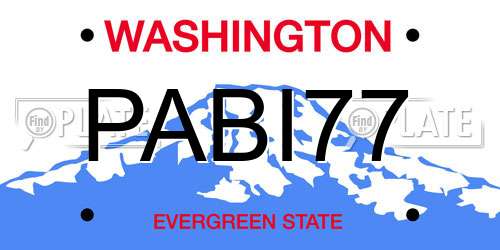 PABI77 Washington License Plate