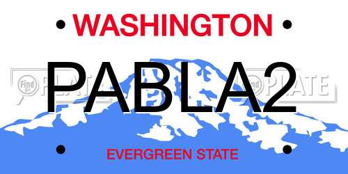 PABLA2 Washington License Plate
