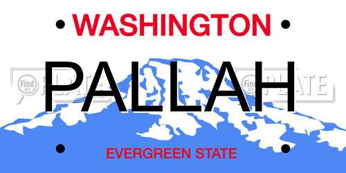 PALLAH Washington License Plate