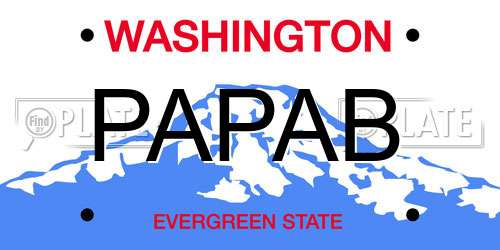 PAPAB Washington License Plate