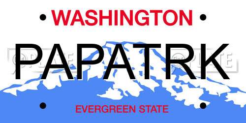 PAPATRK Washington License Plate