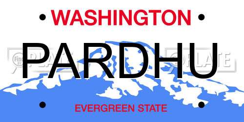 PARDHU Washington License Plate