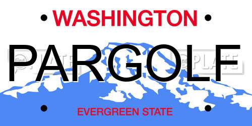 PARGOLF Washington License Plate